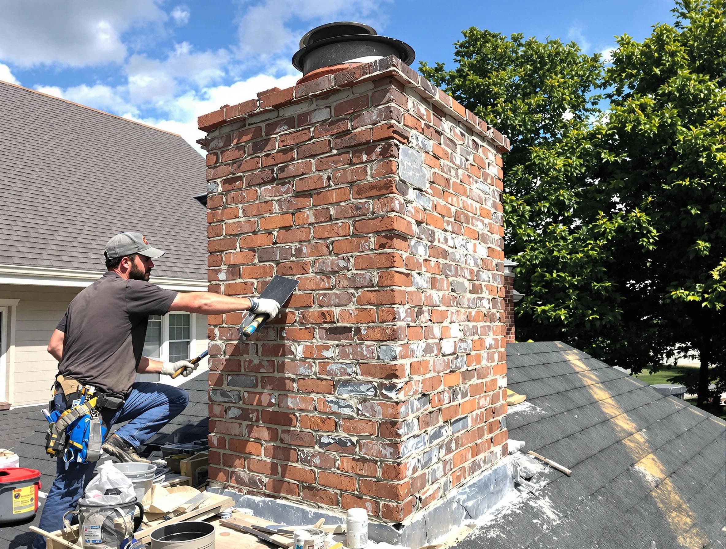 Completed chimney rebuild by Monroe Chimney Sweep in Monroe, NJ