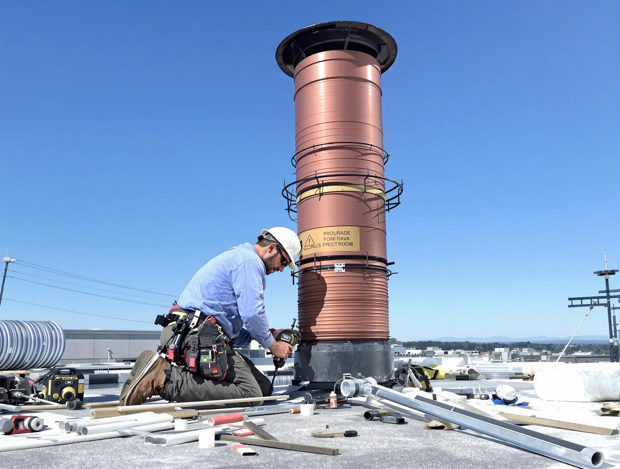Installed chimney liner by Monroe Chimney Sweep in Monroe, NJ